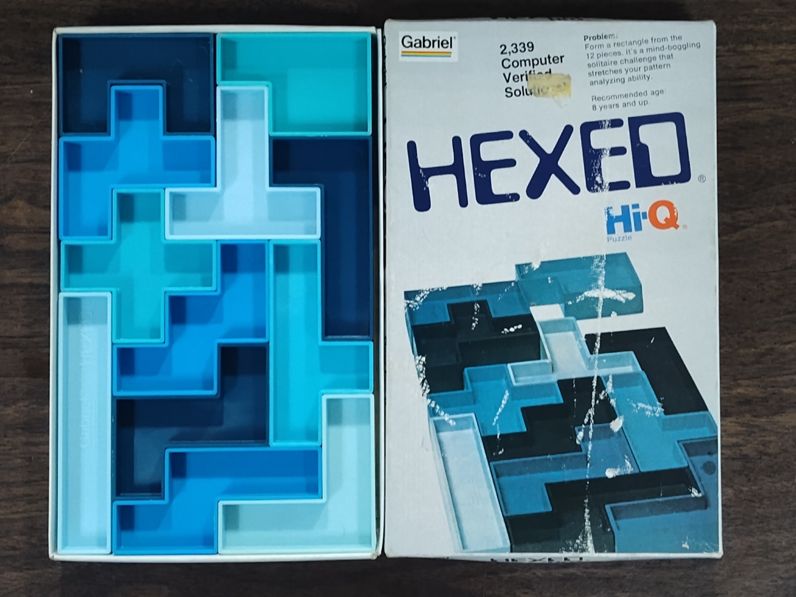 1978 Gabriel HEXED Hi-Q Puzzle Game Complete 12-Piece Vintage Brain Teaser Boxed