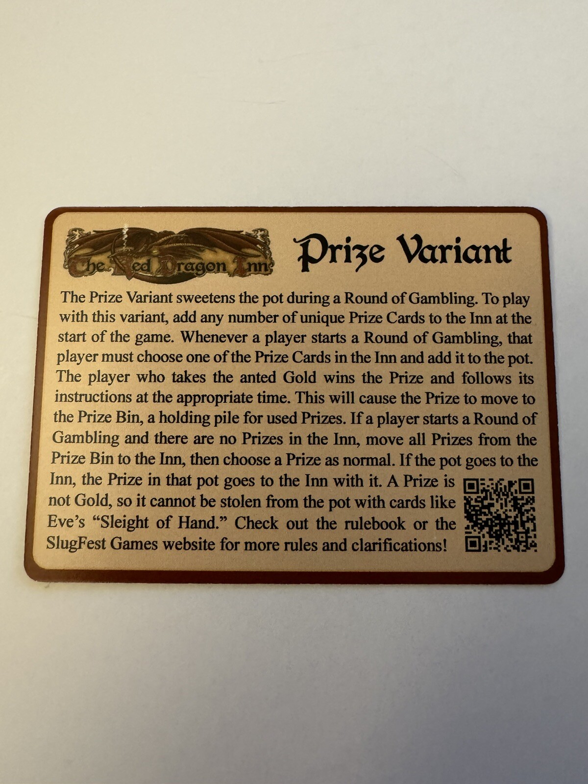 Poem Of Adventure Prize Promo Red Dragon Inn Slugfest RDI Gencon Gen Con