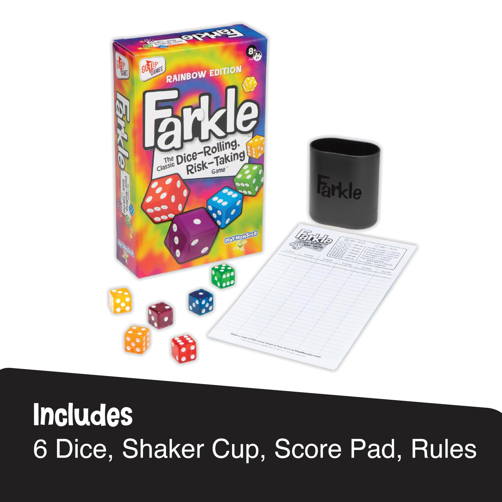 Farkle Classic Dice Game – Rainbow Kids Games, Dice Games, Family Games, Travel