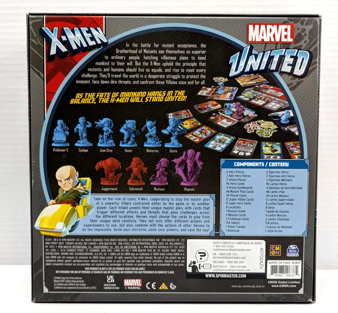 Marvel United X-Men Board Game Spin Master NEW OPEN BOX Complete 2021 CMON