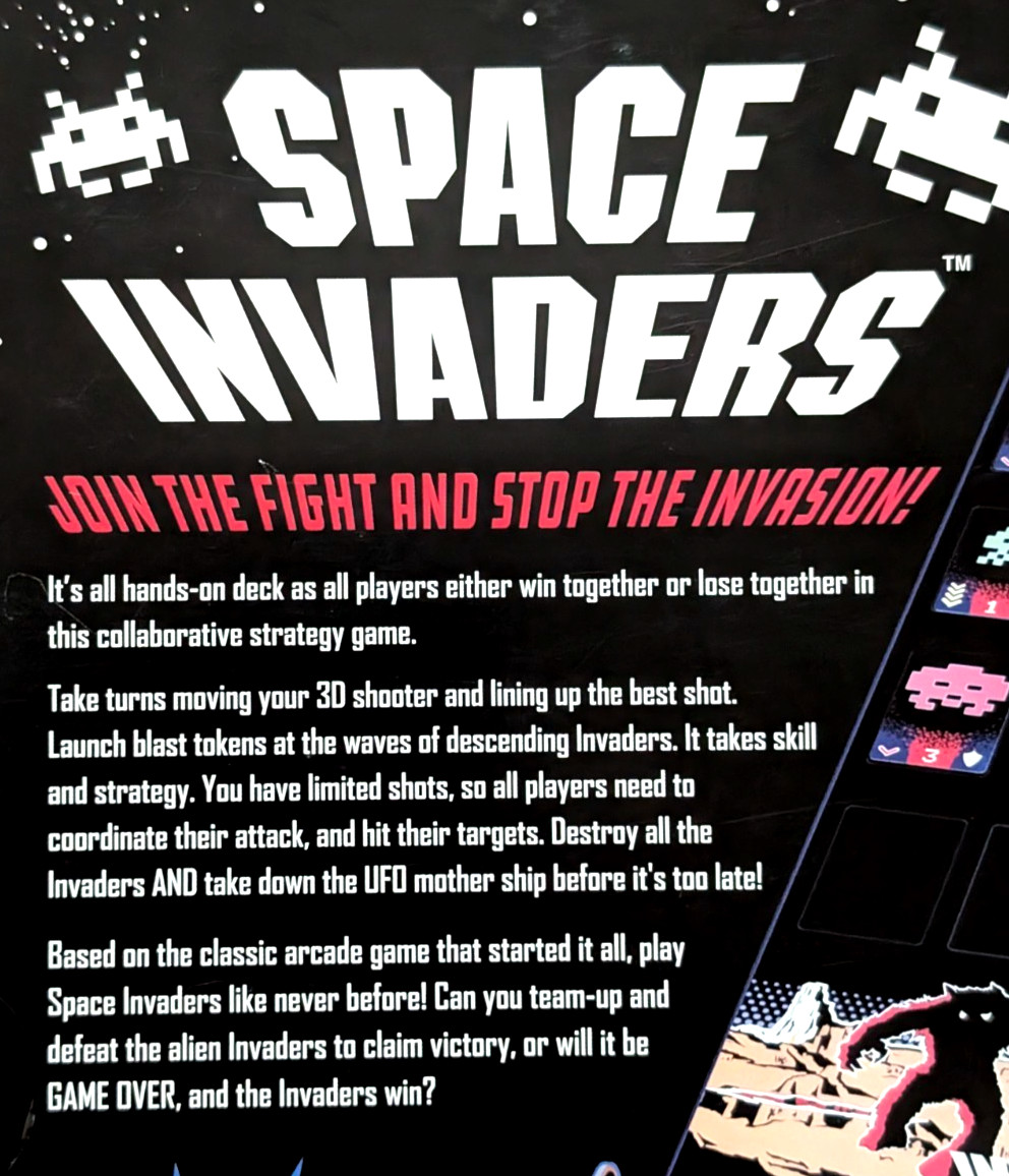 BUFFALO GAMES ~ SPACE INVADERS BOARD GAME ~ COOPERATIVE GAME ~ NEW IN BOX