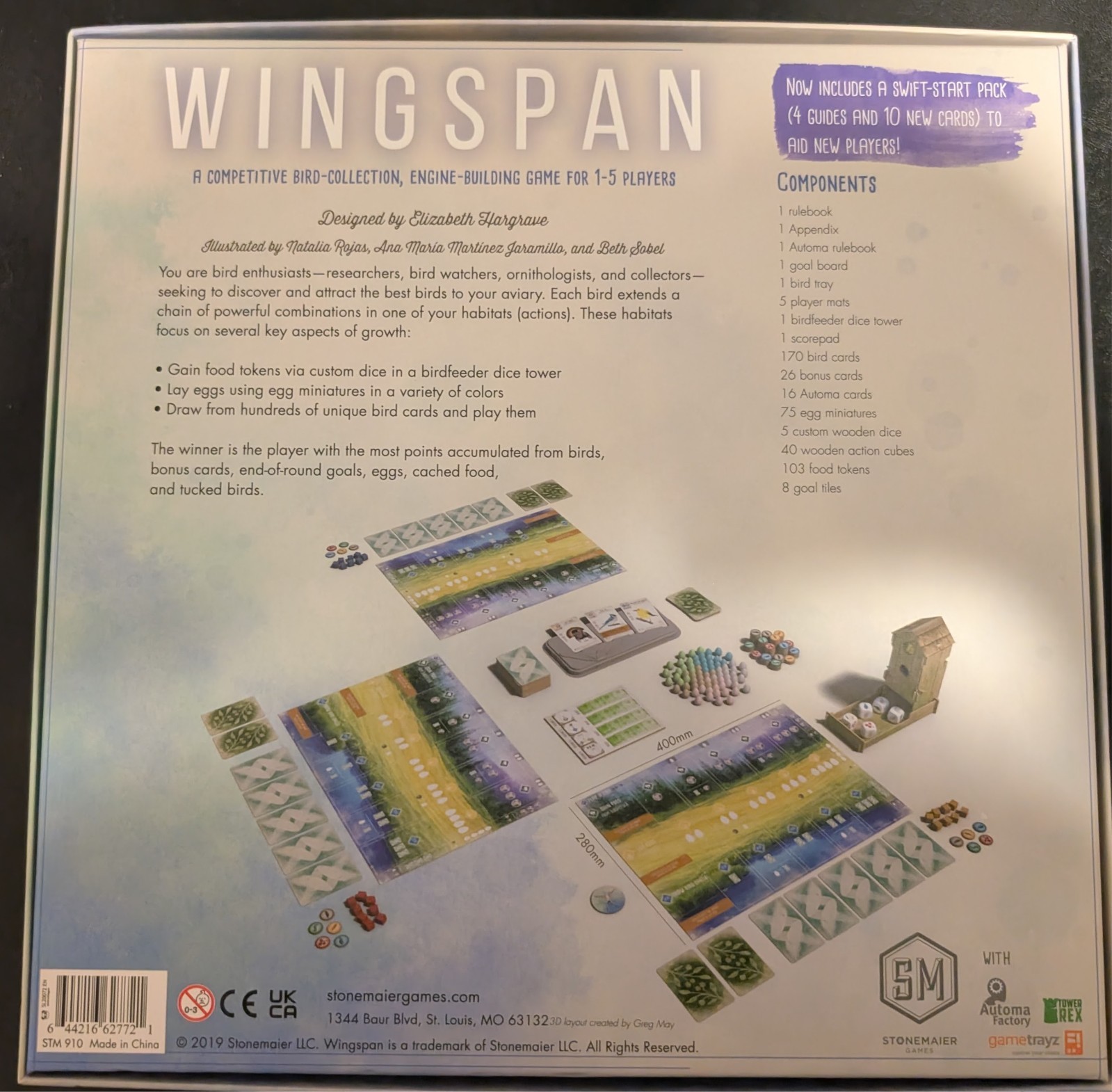 Wingspan Stonemaier Bird Board Game
