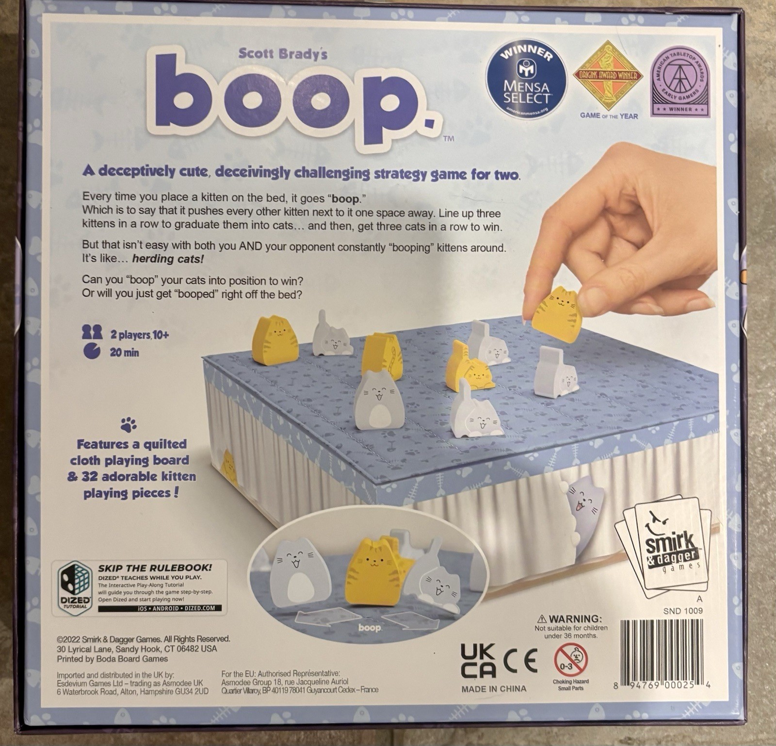 BOOP A Very Thinky Game For 2 Clever Cats BRAND NEW Smirk & Dagger Games 2022