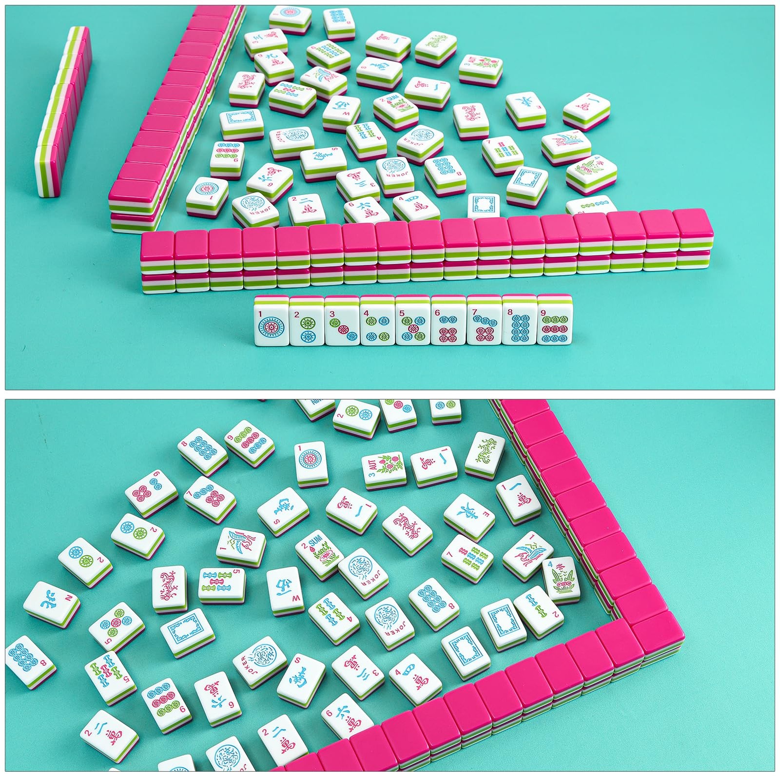 Green Mahjong Mat (31.5” x 31.5”) with Black Carrying Bag, Anti-Slip, Noise-R…