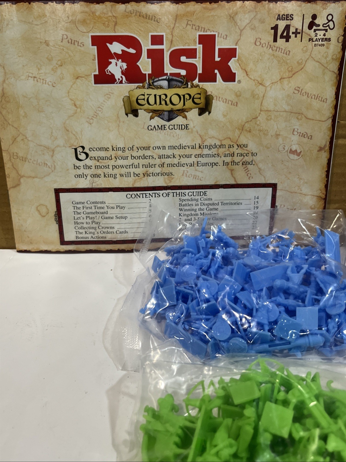Risk Europe GAME 2015 War Strategy Board Game FOR REPLACEMENT PARTS INCOMPLETE