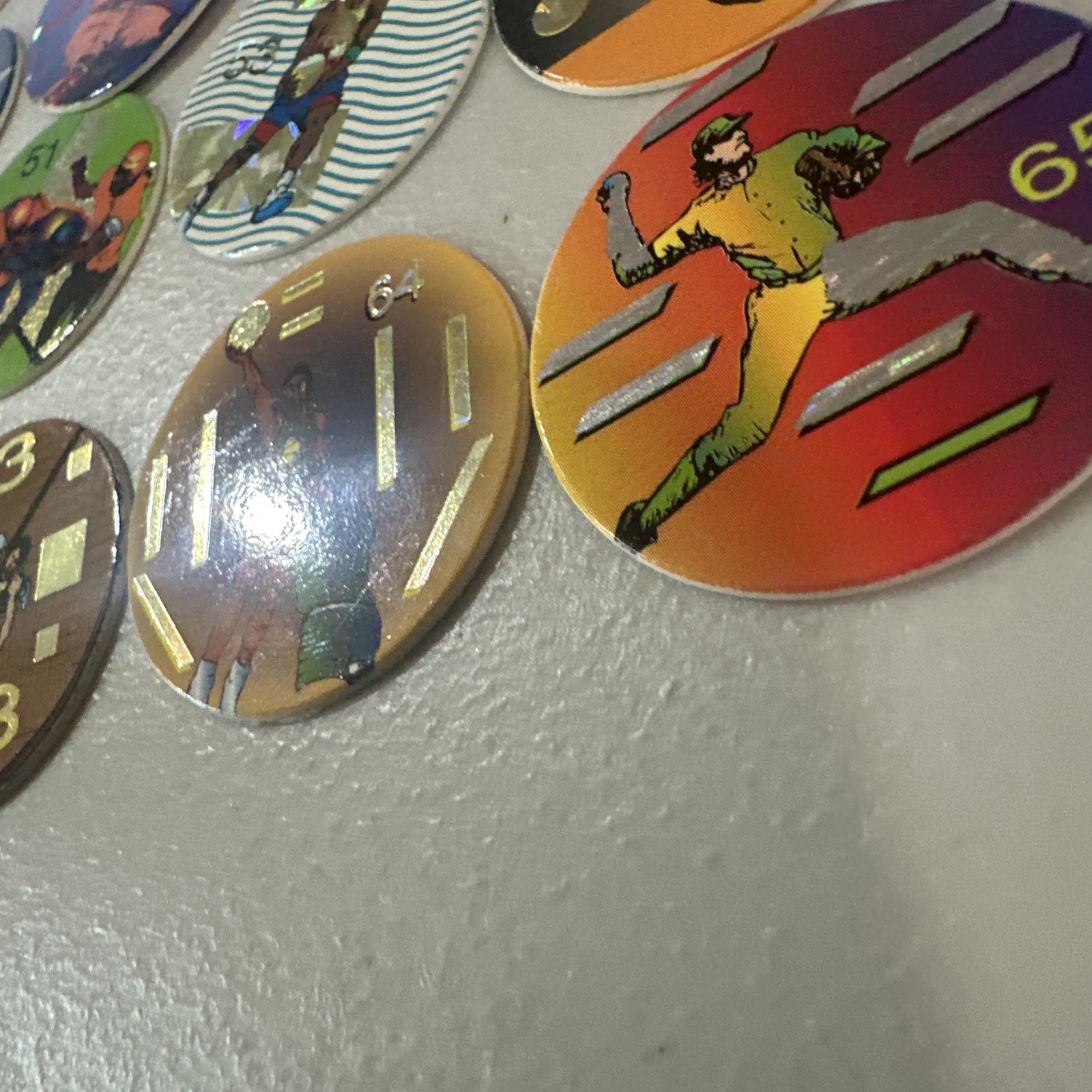 Lot Of 38 Sports Pogs Non Branded Milk Caps Doubles Will Be Red 90’s Vintage