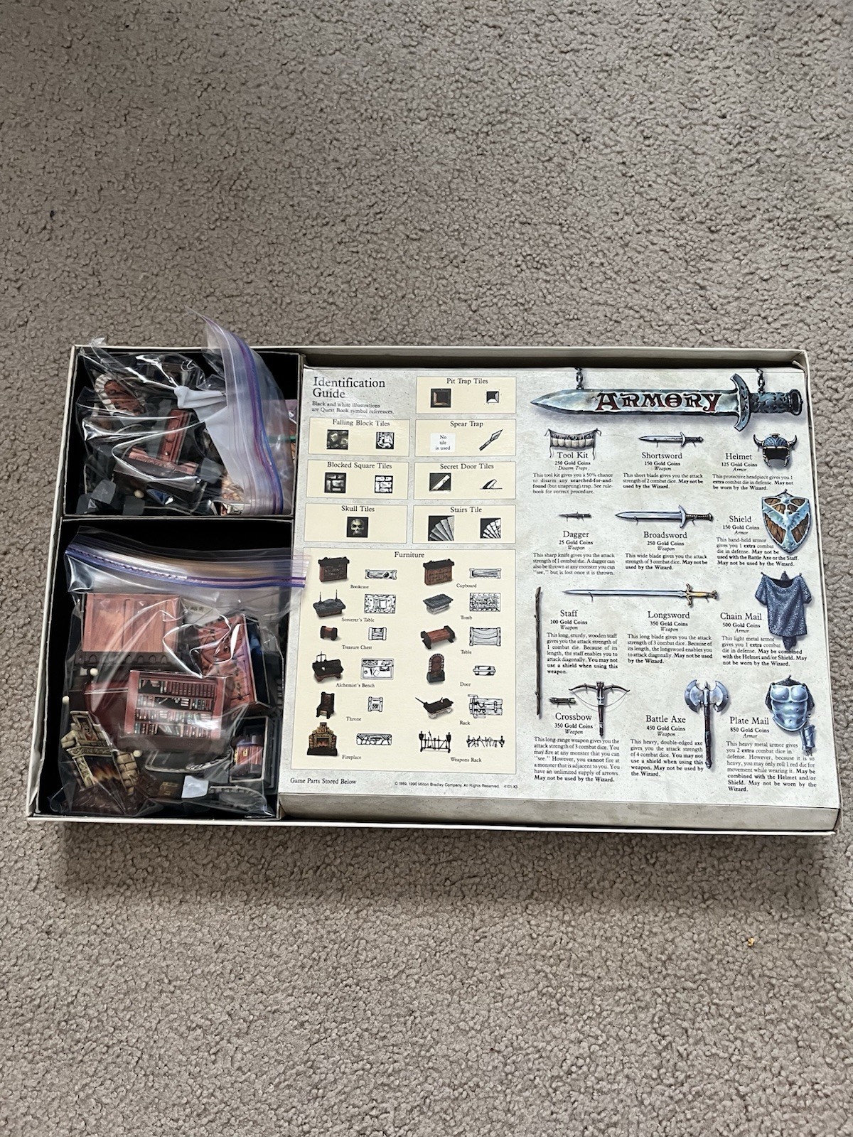 Vintage 1989 Hero Quest Fantasy Board Game Games Workshop MB Games 99% Complete
