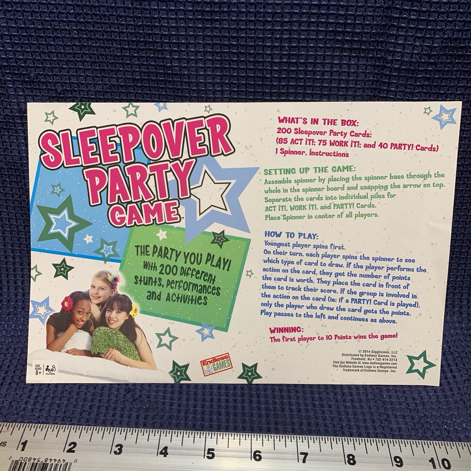 “THE SLEEPOVER PARTY GAME” 2014 Ages 8+ Complete By Endless Games Free Shipping