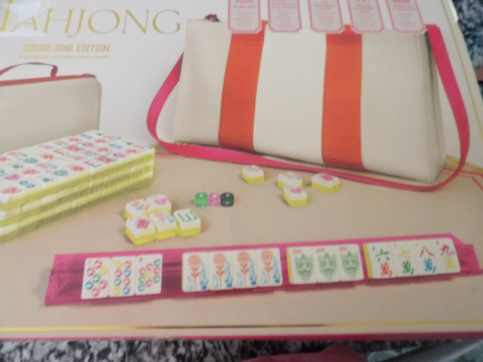 Maison Lude Mahjong Cirque Jong Edition 160 Tile Set Premium Mat Leather Bag New