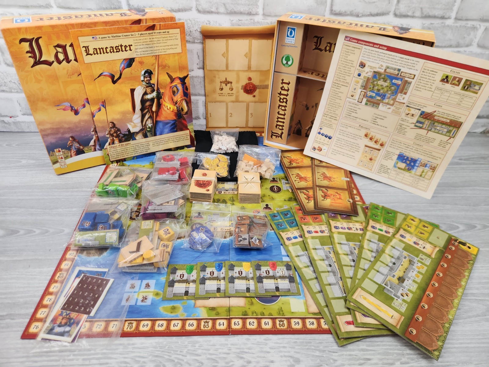 2011 Lancaster Board Game Queen Games Matthias Cramer Strategy Complete