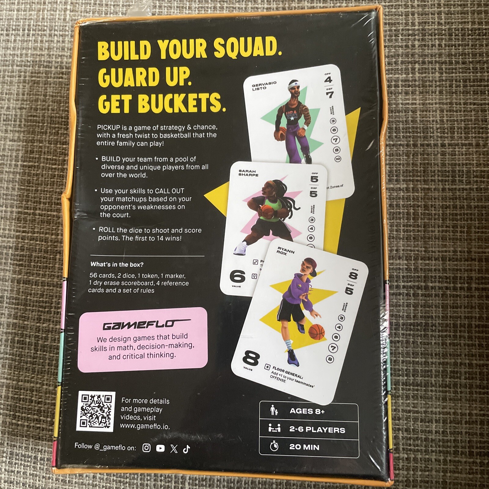 New / Sealed GAMEFLO Pickup Basketball Strategy Card Game 2-6 players / Ages 8+