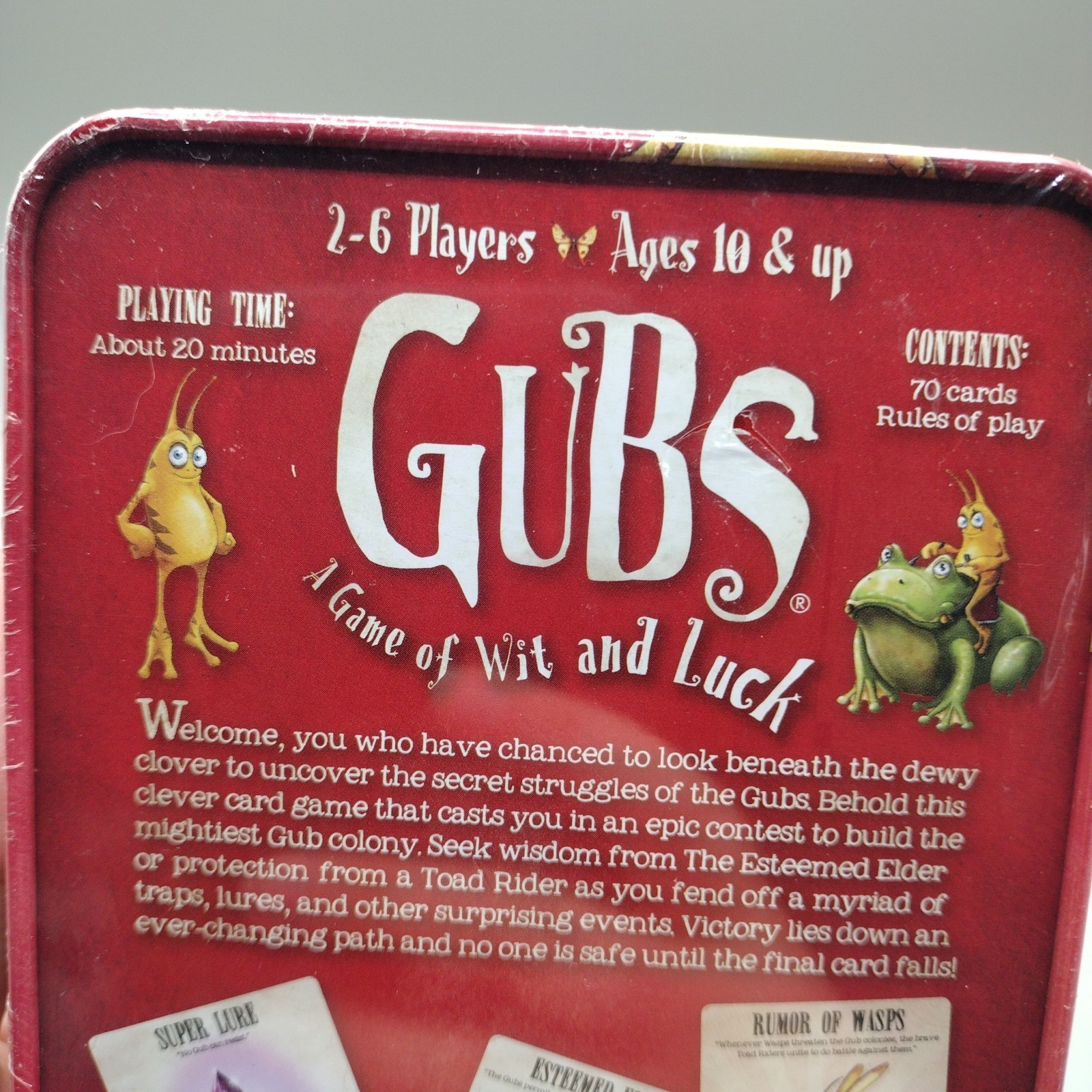 Gubs Card Game Wit and Luck Tin Gamewright Complete 2011 New Sealed Game