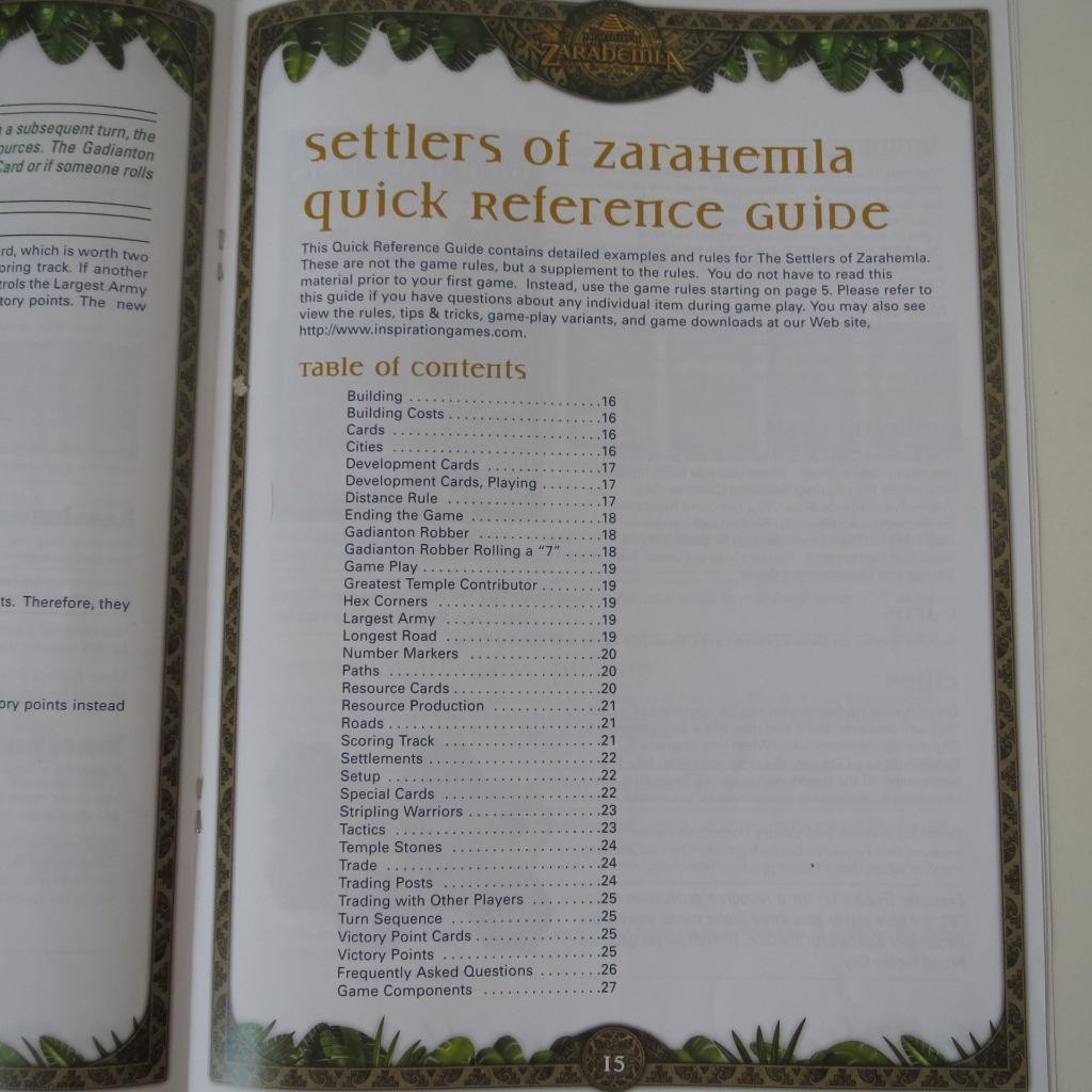 Settlers of Zarahemla Board Game Instruction Manual Book Replacement Parts