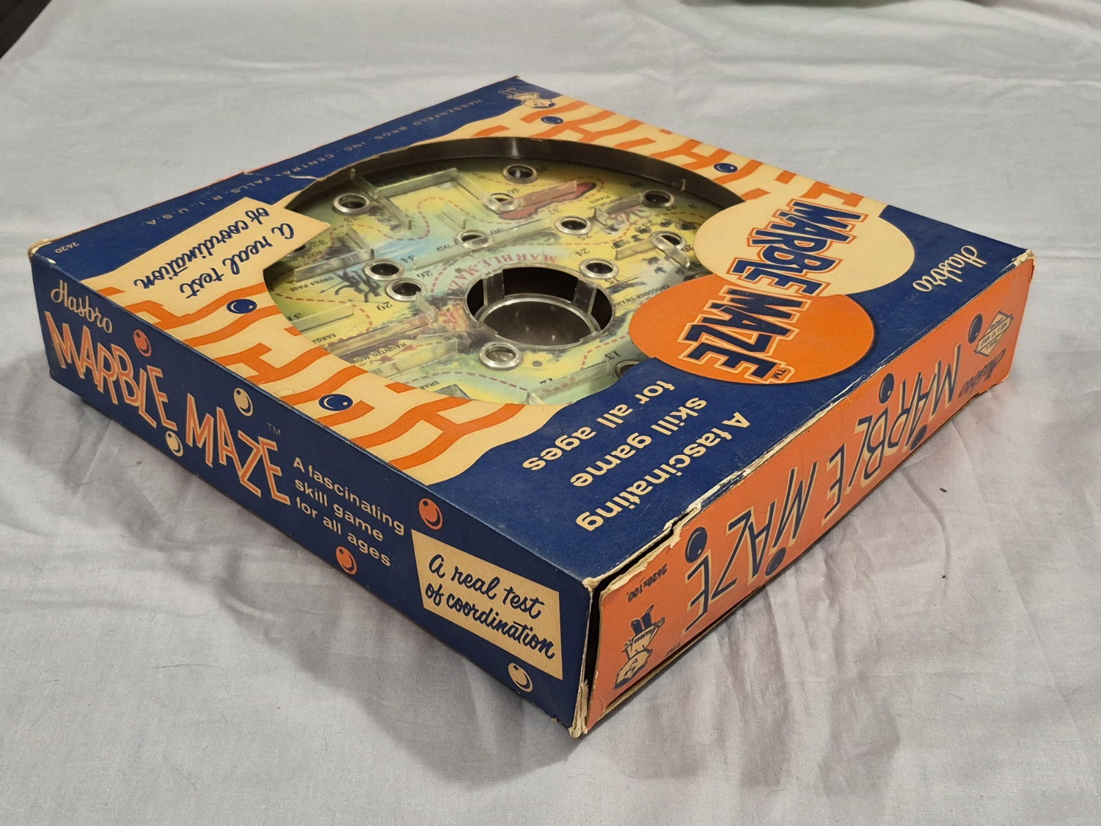 Vintage Hasbro Marble Maze Skill Game 1950’s Action/Adventure Theme w/Orig Box