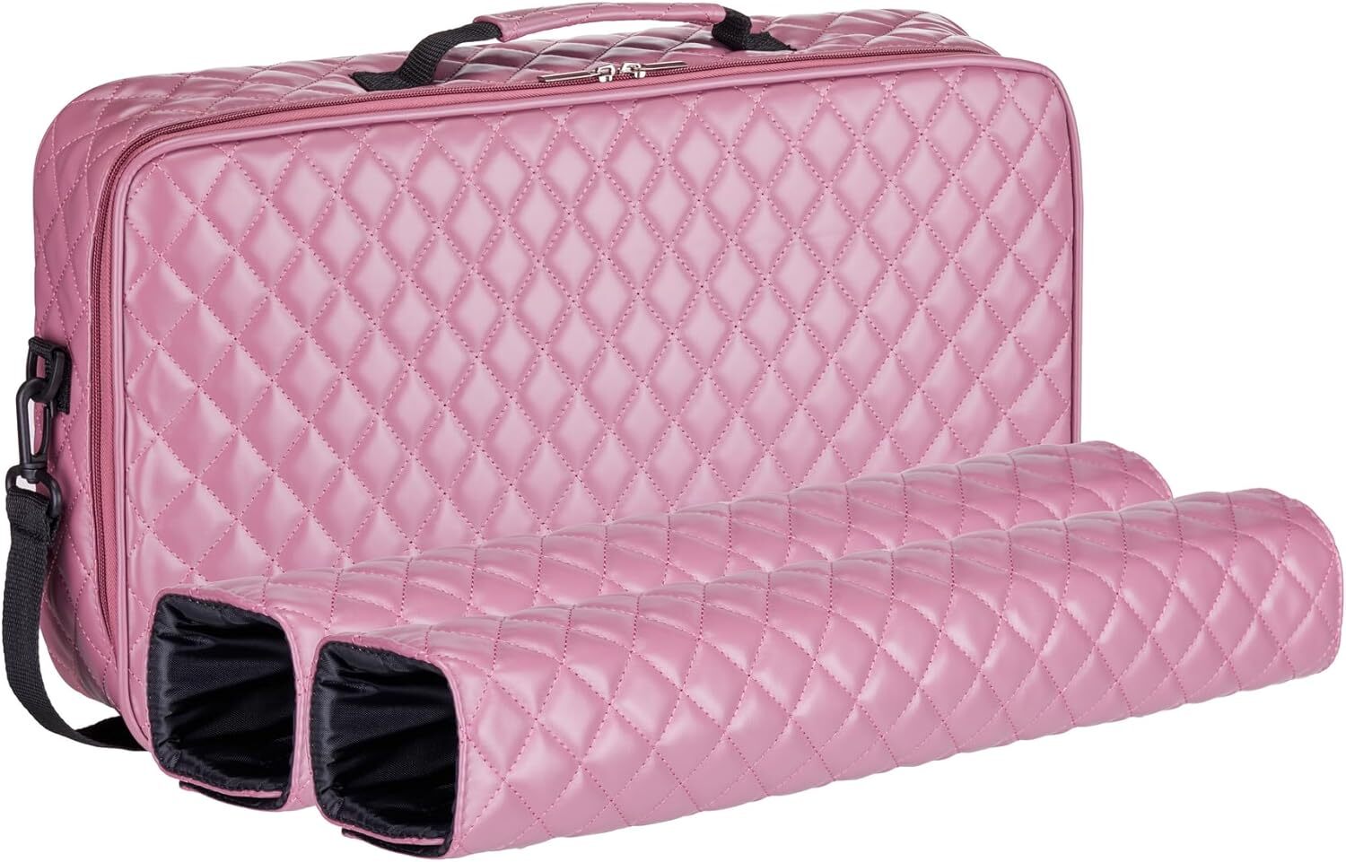 American Mahjong Set Purple Pink Quilted PU Leather Carrying Bag.0629U3