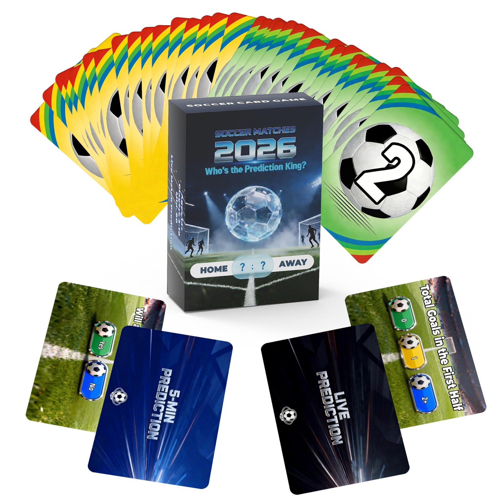 World Cup 2026 Soccer Cards Party Games – 90 Card Set Live Match Prediction C…