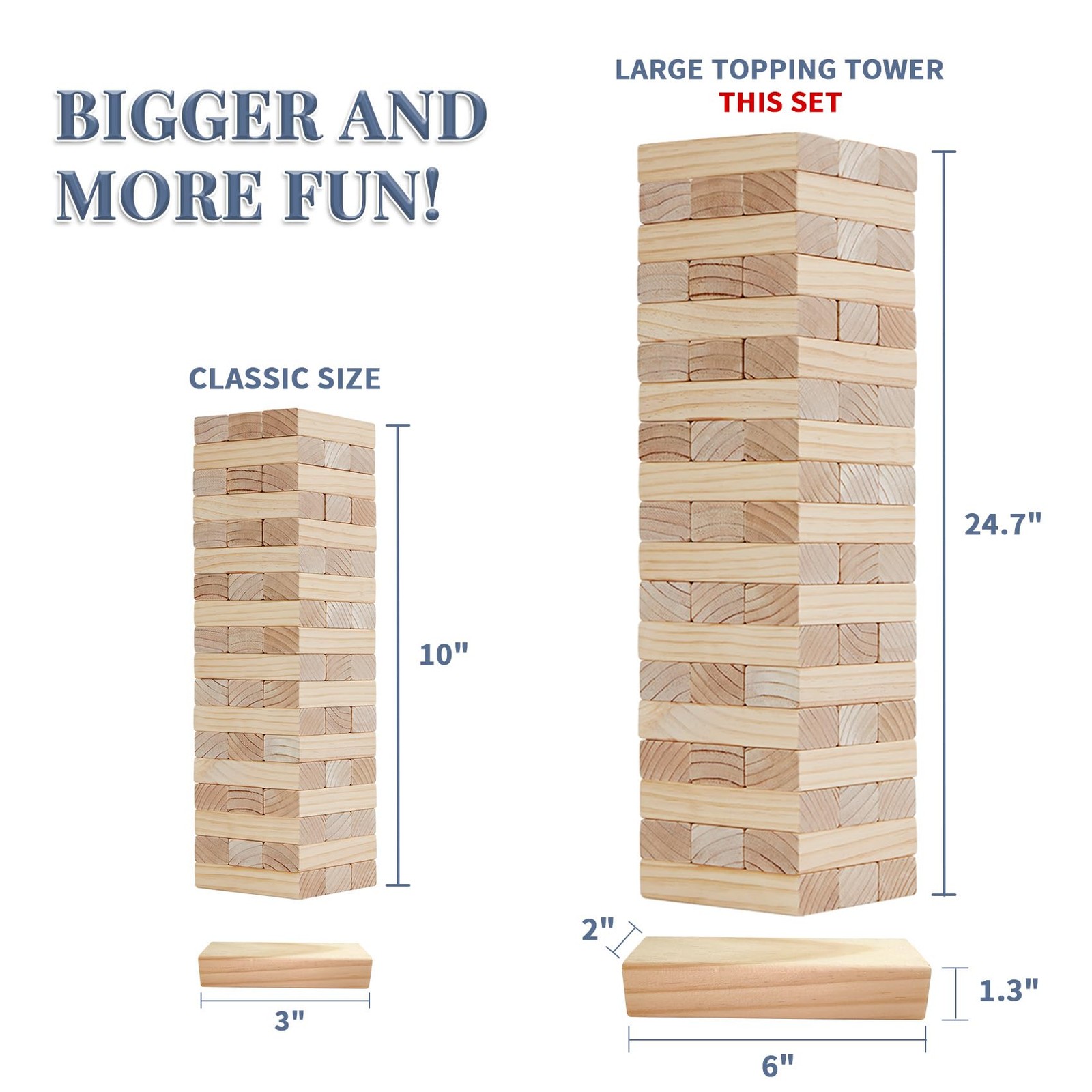 Giant Tumble Tower Games for Kids and Adults 57 Blocks New Zealand Pine Woode…