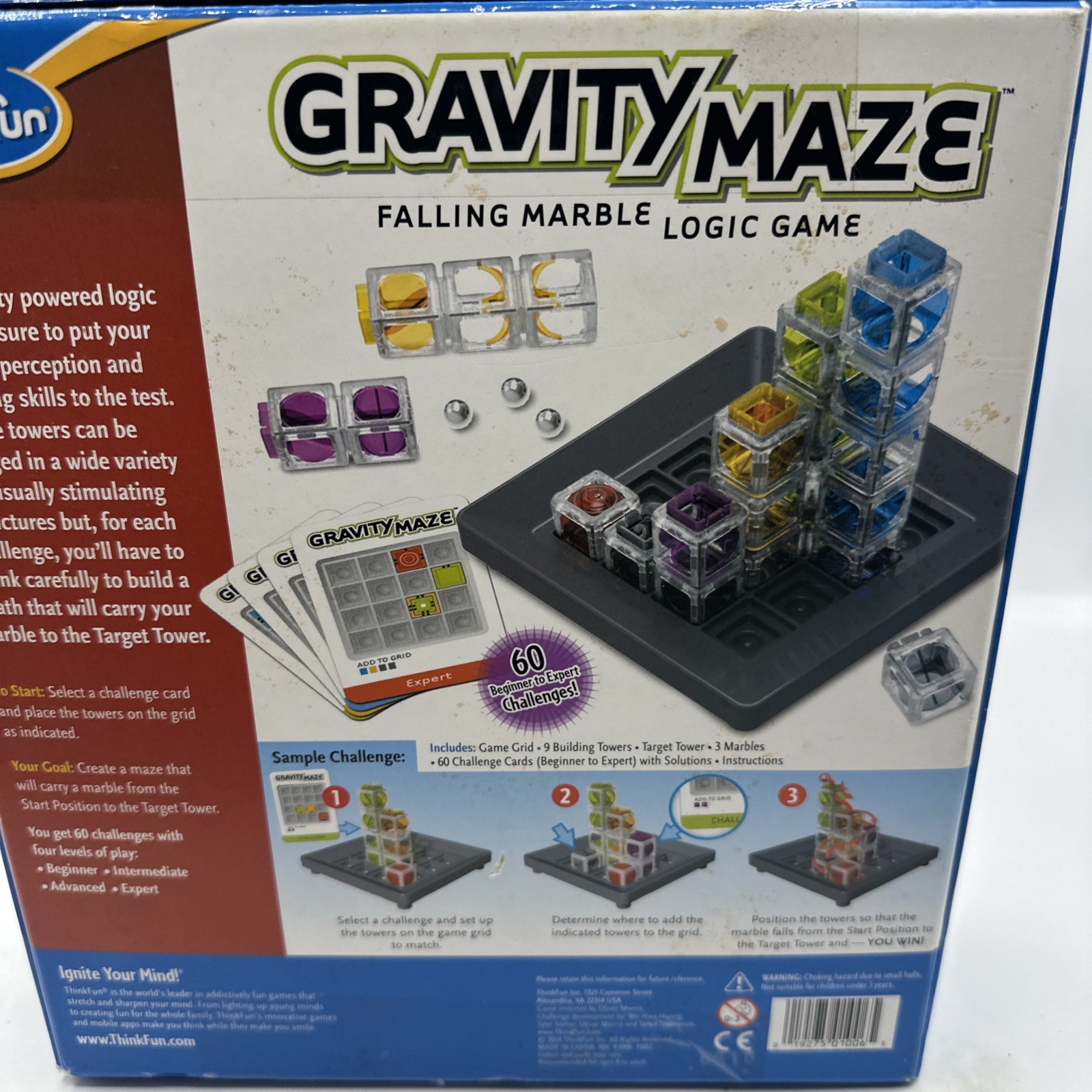 GRAVITY MAZE ThinkFun Falling Marble Logic Game Complete 2014
