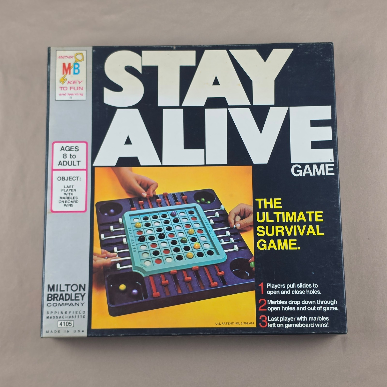Vintage 1971 Milton Bradley Stay Alive Board Game Complete With All 20 Marbles