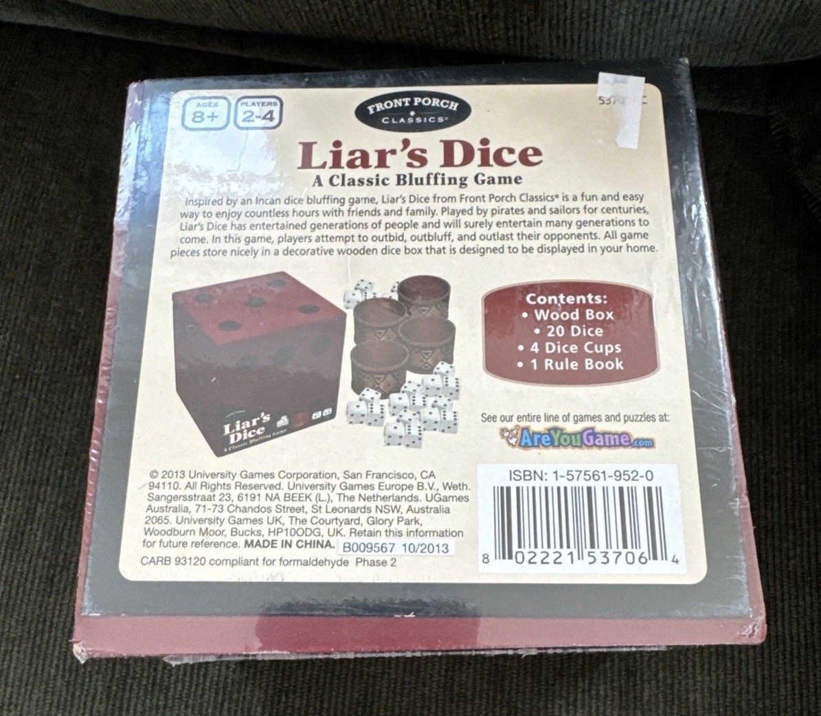 Liar’s Dice Game Set – The Classic Bluffing Game for 2 to 4 Players Wooden New