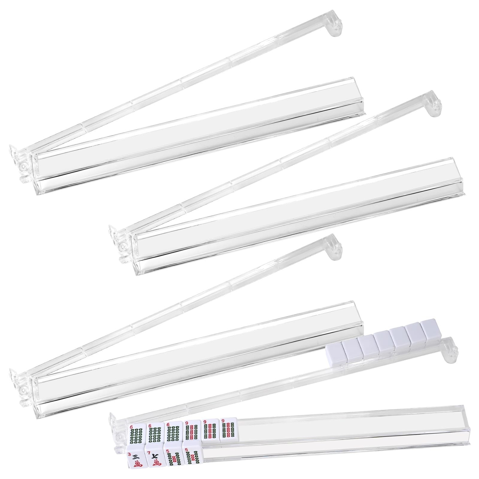 Goldge Mahjong Racks with 19.69 inches (L) x 4.92 (W), Transparent