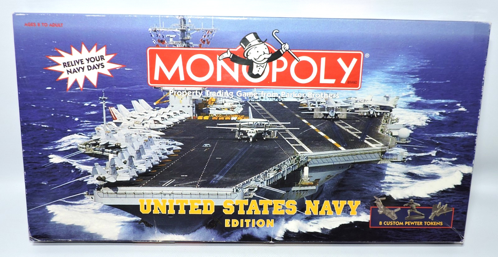 Monopoly United States U.S. Navy Edition Board Game NEAR COMPLETE -3 House/Hotel
