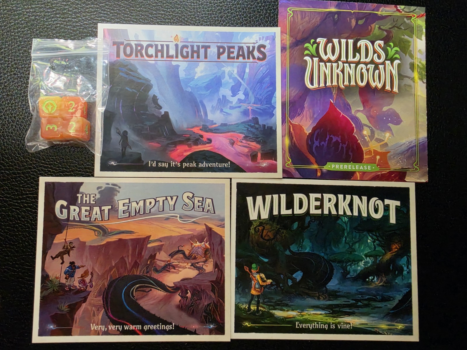 Disney Lorcana Wilds Unknown Prerelease All 3 Postcard Dice Set