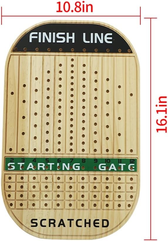Horse Race Board Game Racing Game Thickened Solid Wood with 11 Luxurious Durable