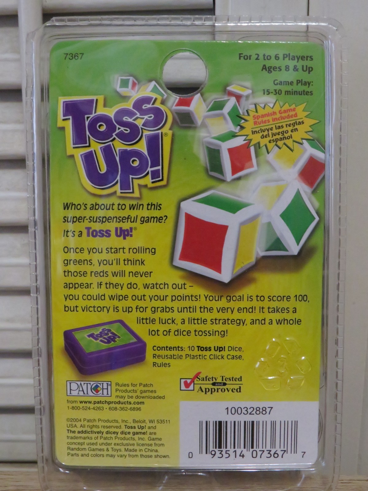 NEW Toss Up! The Addictively Dicey Dice Game Patch Products 2004 Sealed