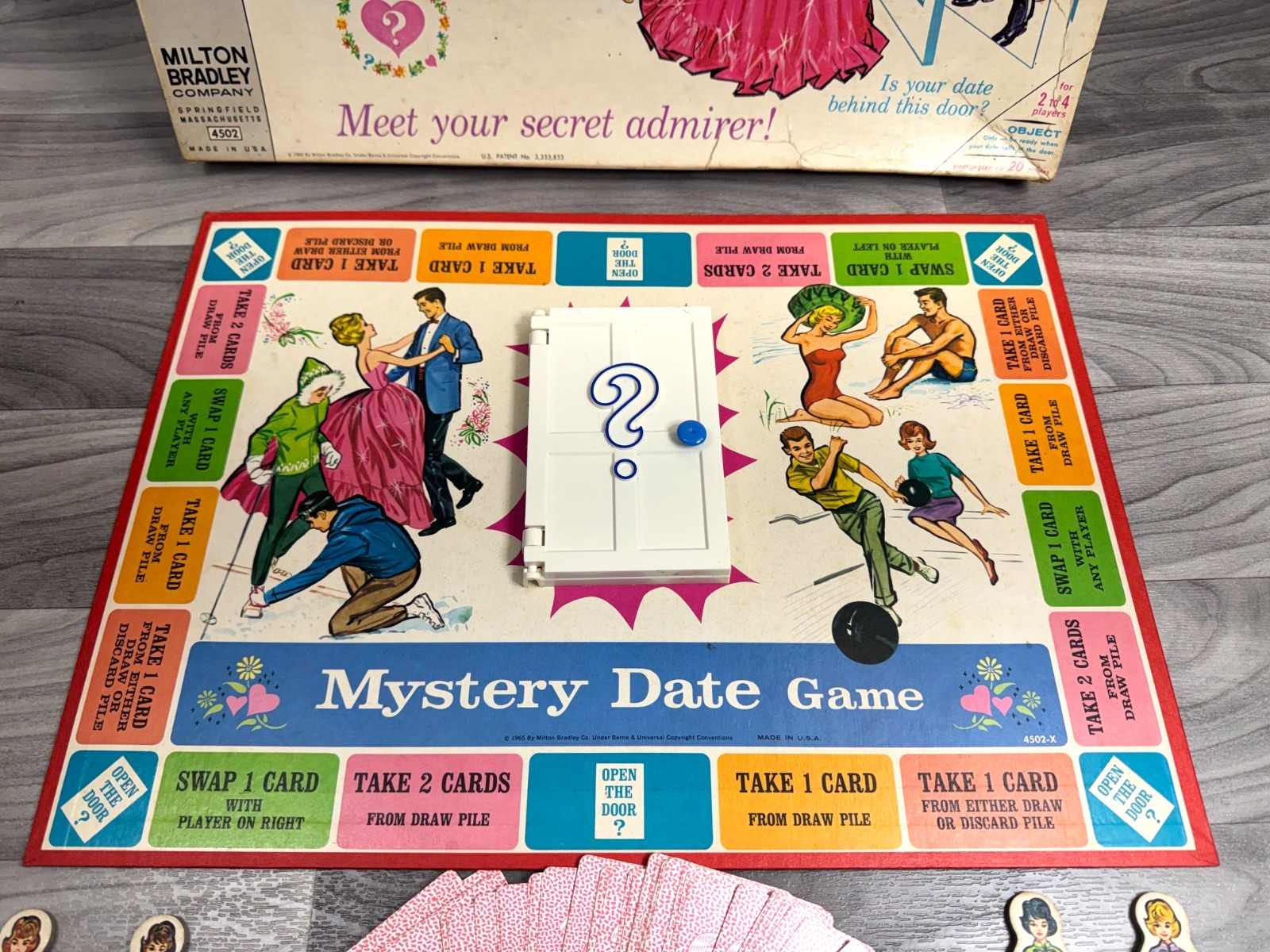 VINTAGE 1965 MILTON BRADLEY MYSTERY DATE GAME BOARD GAME MPN 4502 COMPLETE
