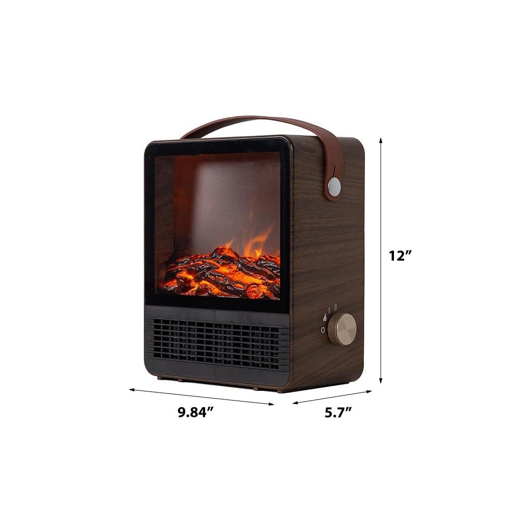 Hearth Brands Electric Fireplace Portable Space Heater with 3D Flame Walnut