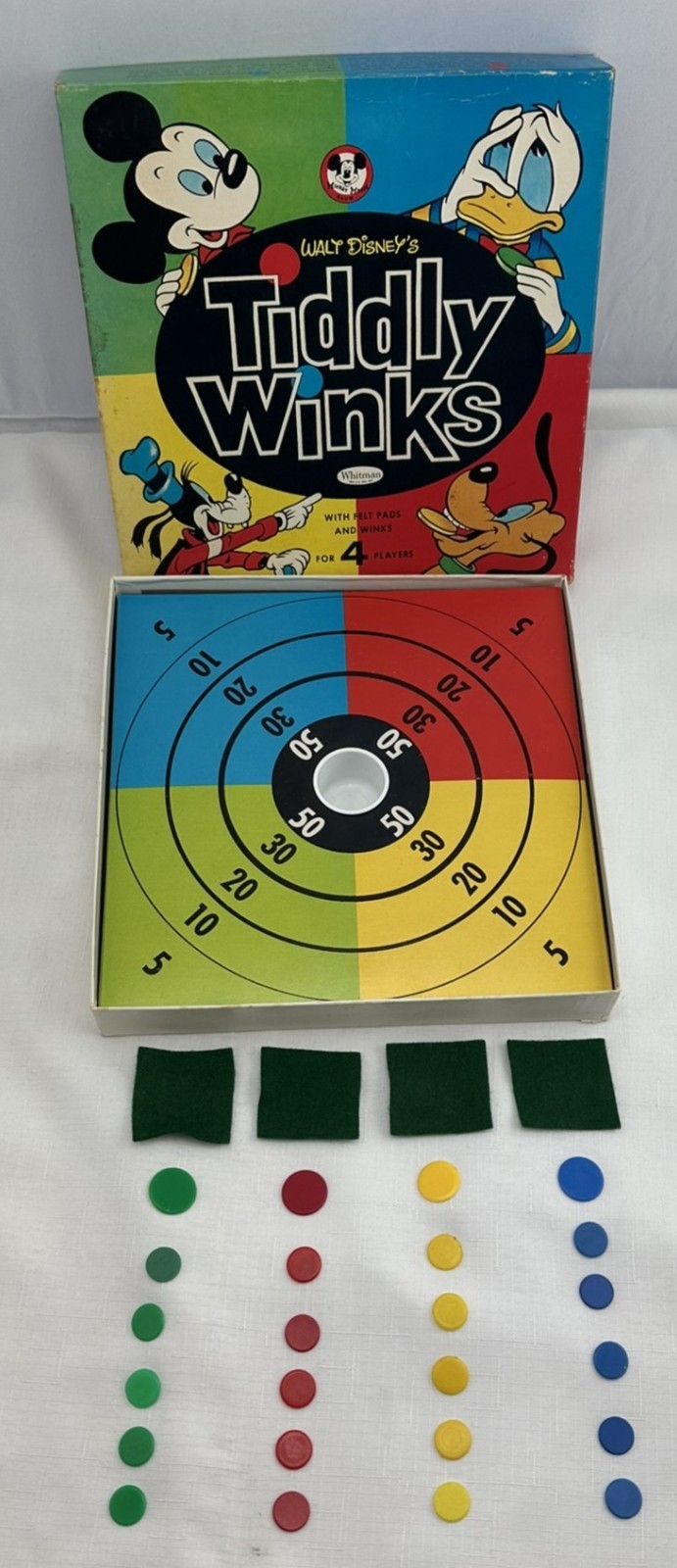 1963 Disney Tiddly Winks Game by Whitman Complete in Great Condition FREE SHIP