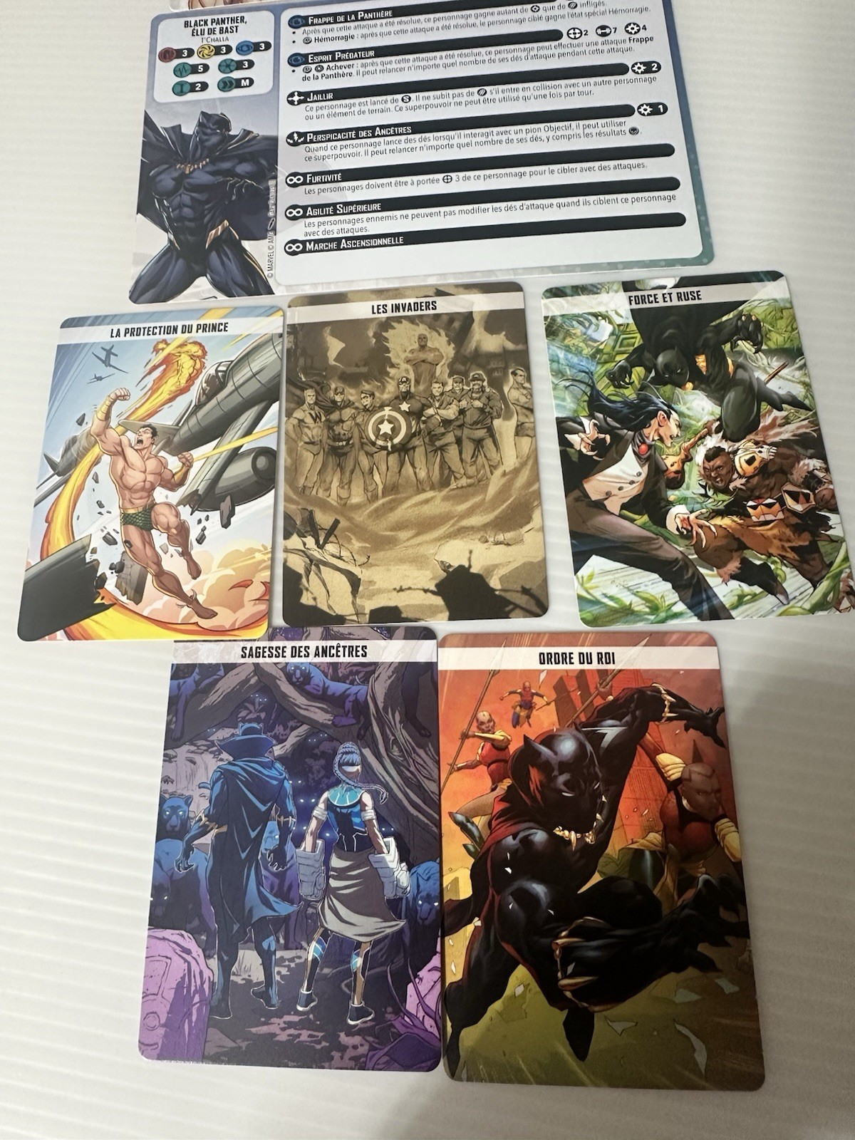 Marvel Crisis Protocol Namor Black Panther Bast Character & Tactic Cards French