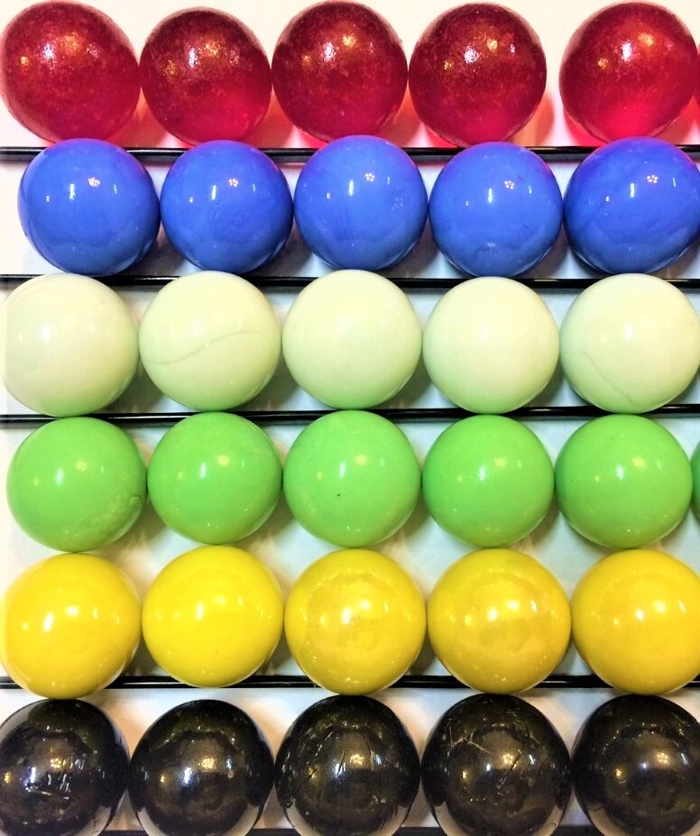 1 INCH Marbles Red Yellow Blue Green Black White 1″ 25mm 30 Opaque Solid Glass