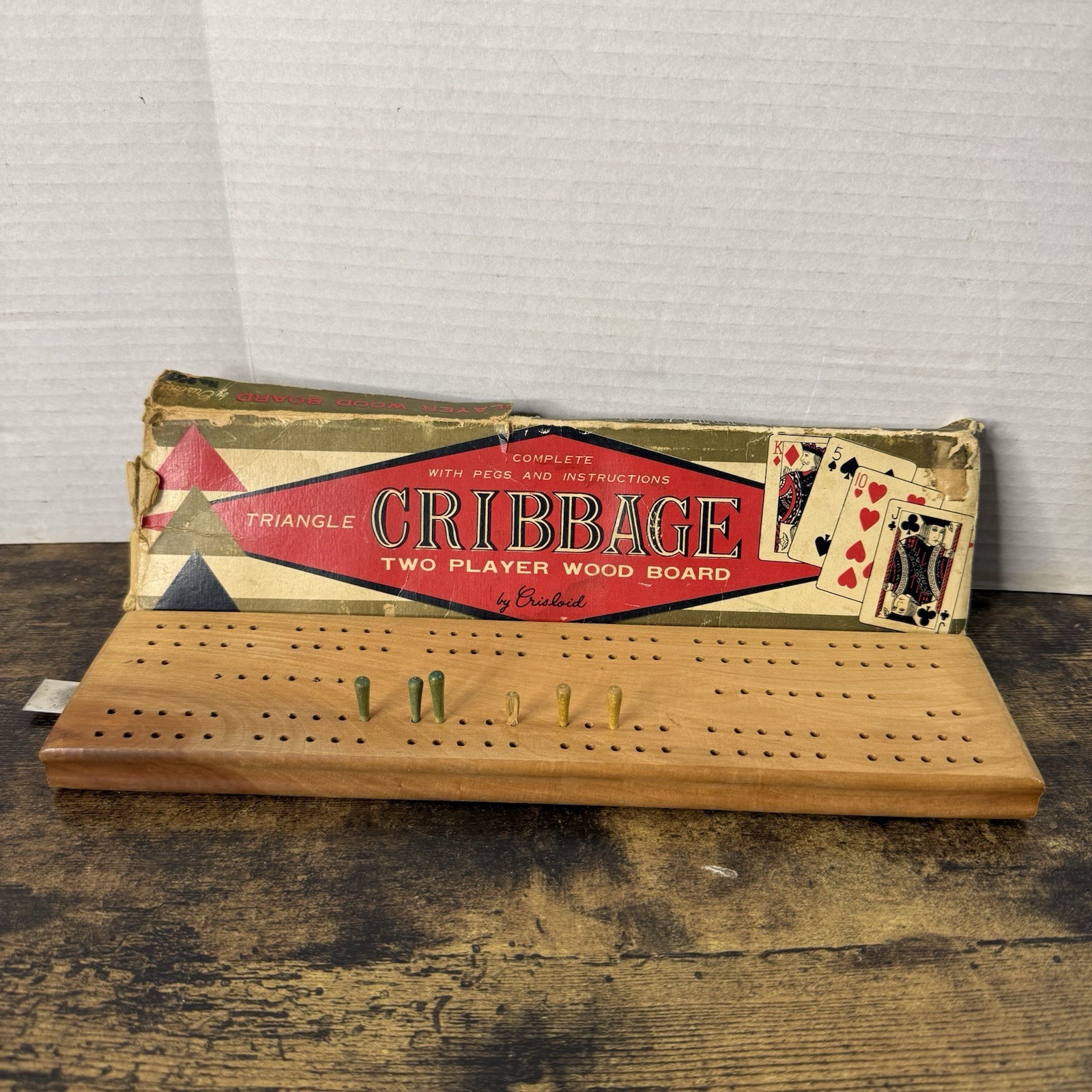 Wood Triangle Cribbage Board by Crisloid Plastics, Inc. No. 997