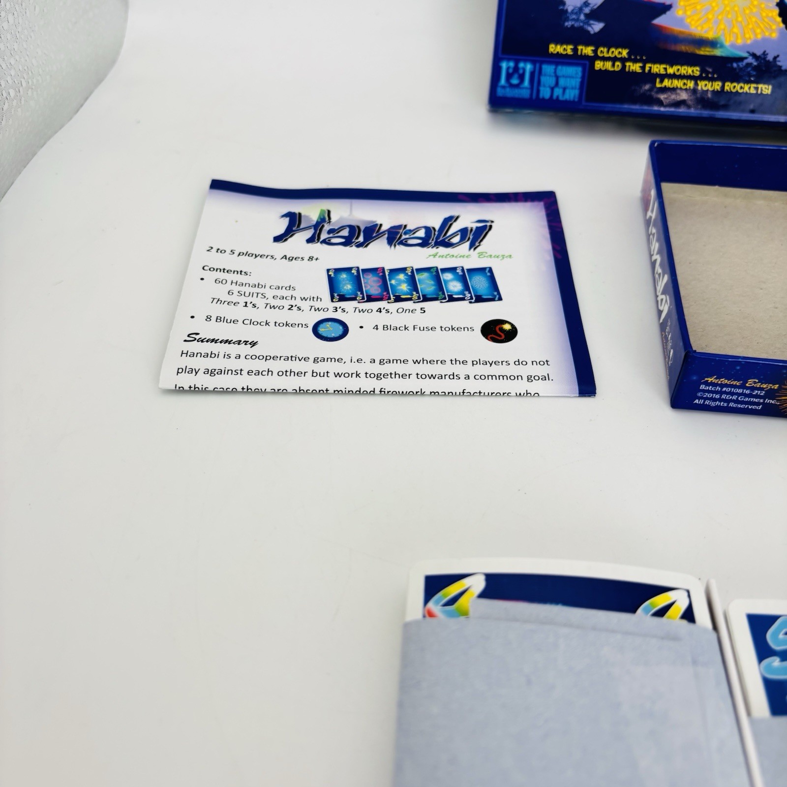 Hanabi Card Game R & R Games 8+ Antoine Bauza 2016 Multiplayer Unplayed