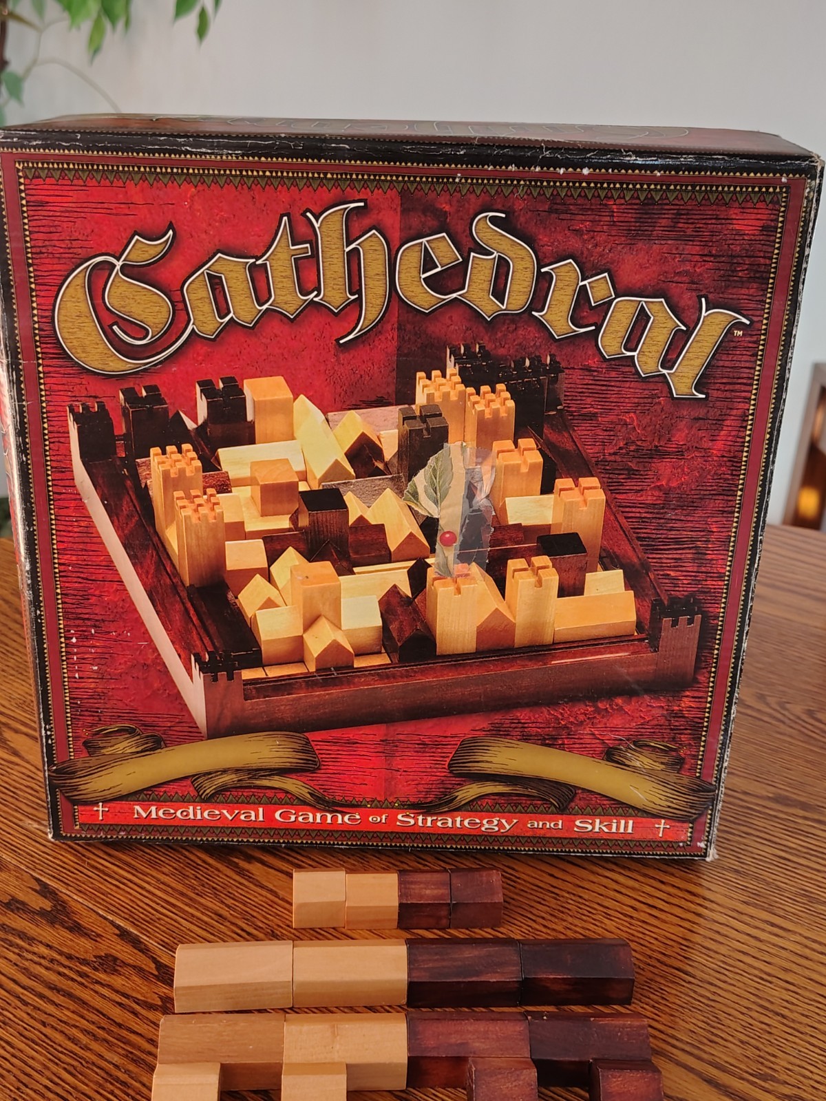 Cathedral Strategy Game Wooden Pieces Medieval Board Game Family Games Vtg 1997