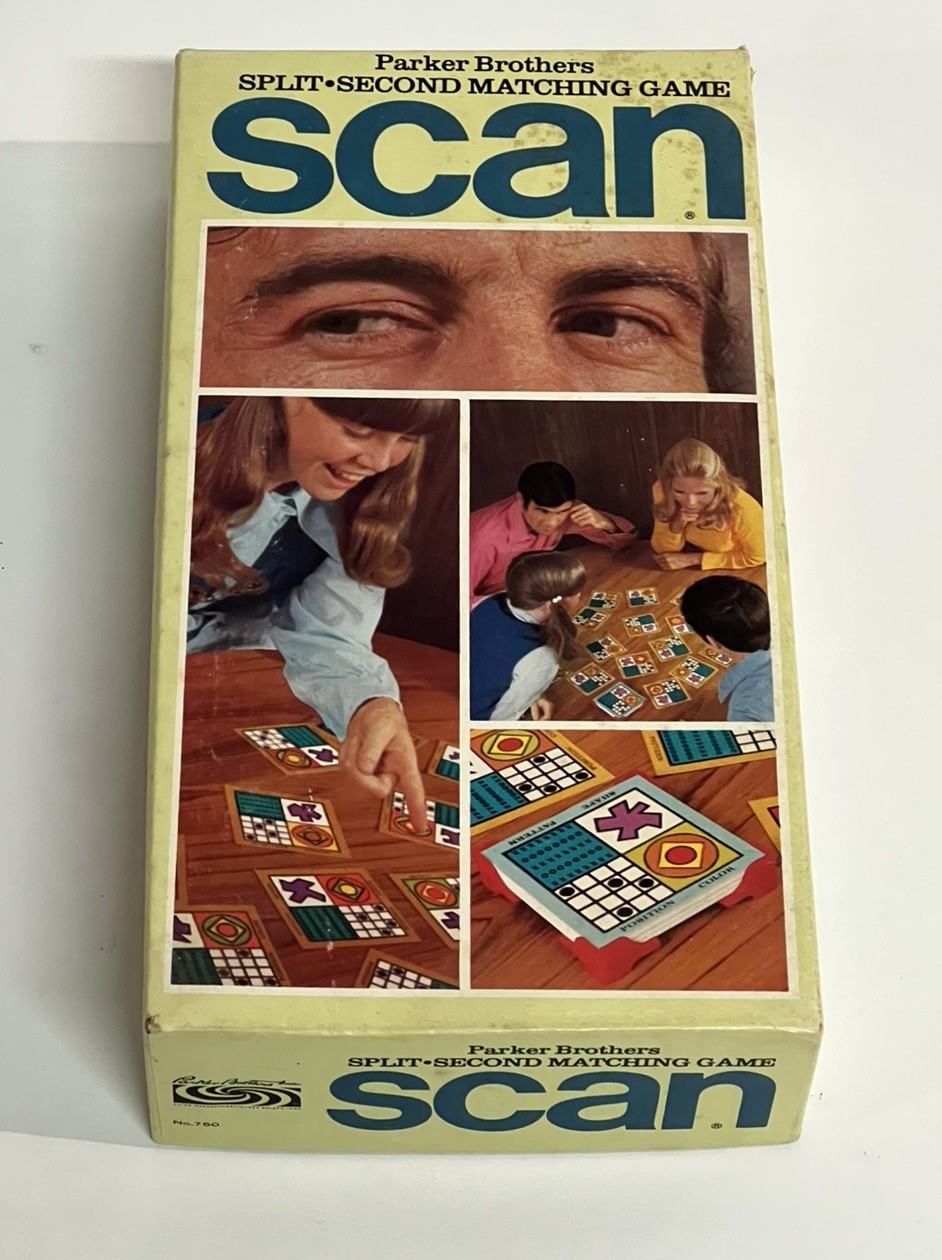 VINTAGE Scan Matching Game COMPLETE Parker Brothers 1970 Family Pictures