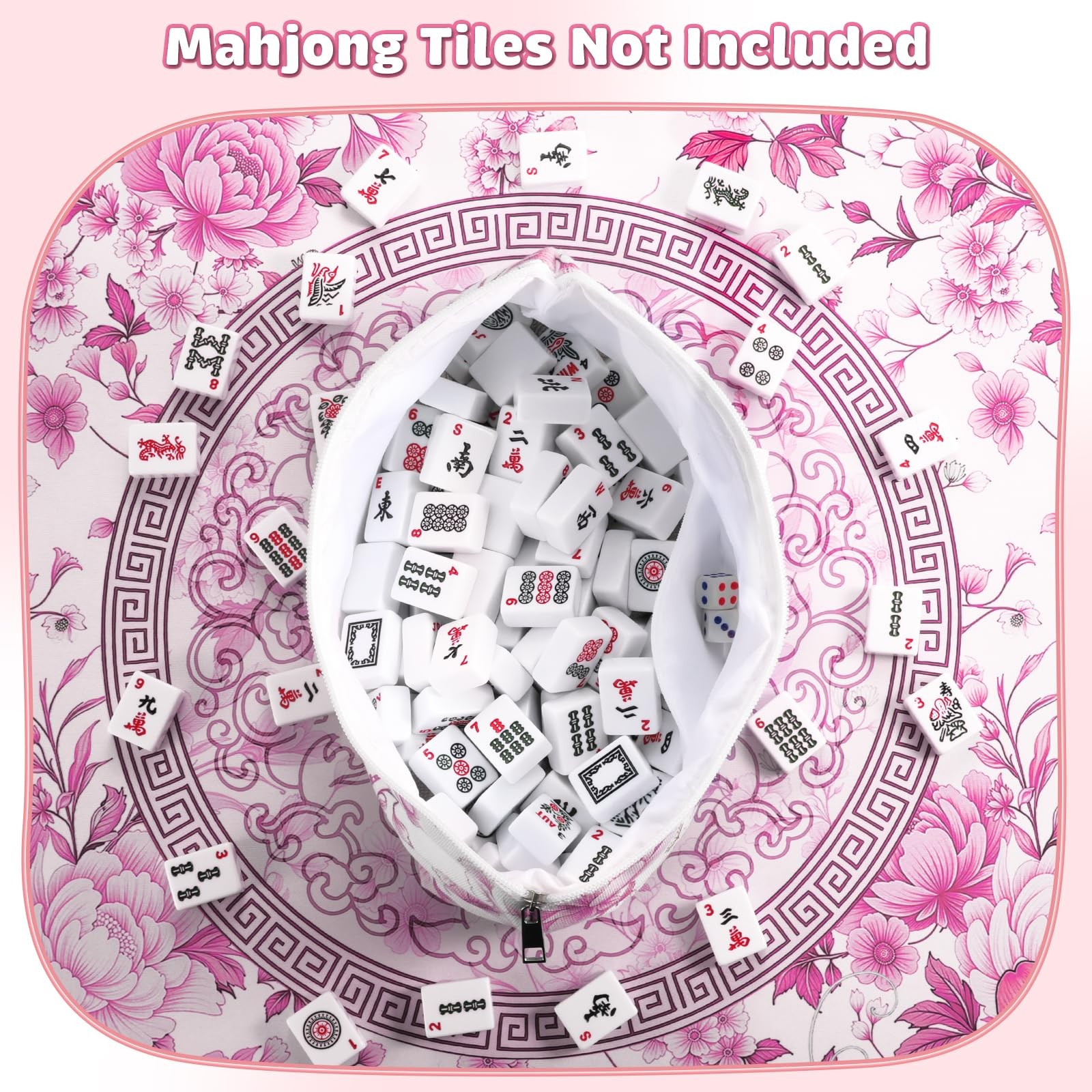 Mahjong Tile Bag with Zipper,Mahjong Bag for 1.2 inch Tiles,Mahjong Tote Bag …