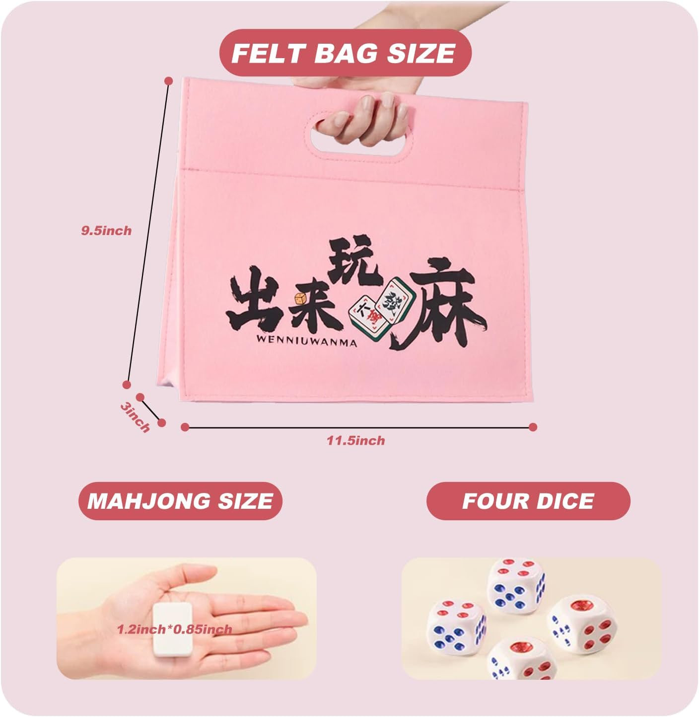 Professional Traditional Chinese Mahjong Set 中式麻將 – 30Mm 146 Tiles Green & White