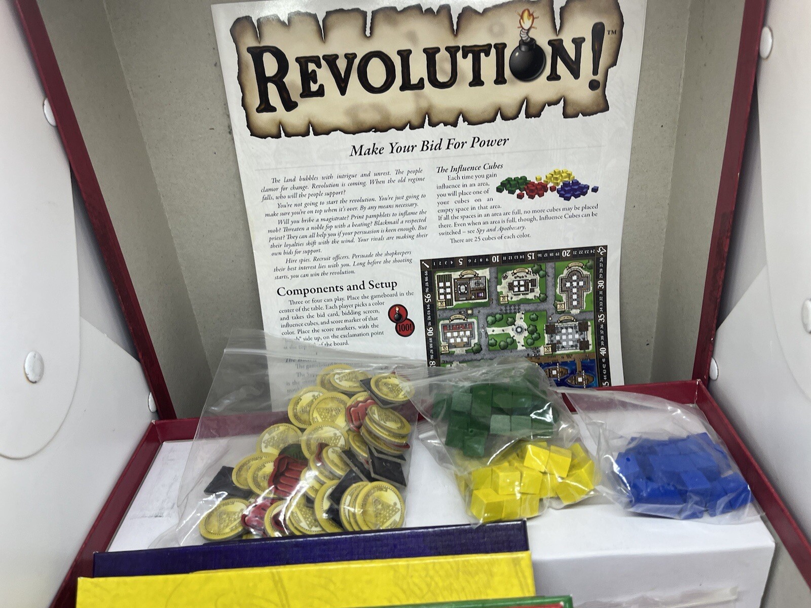 Revolution Board Game Steve Jackson 1st Edition 2nd Printing 100% Complete EUC