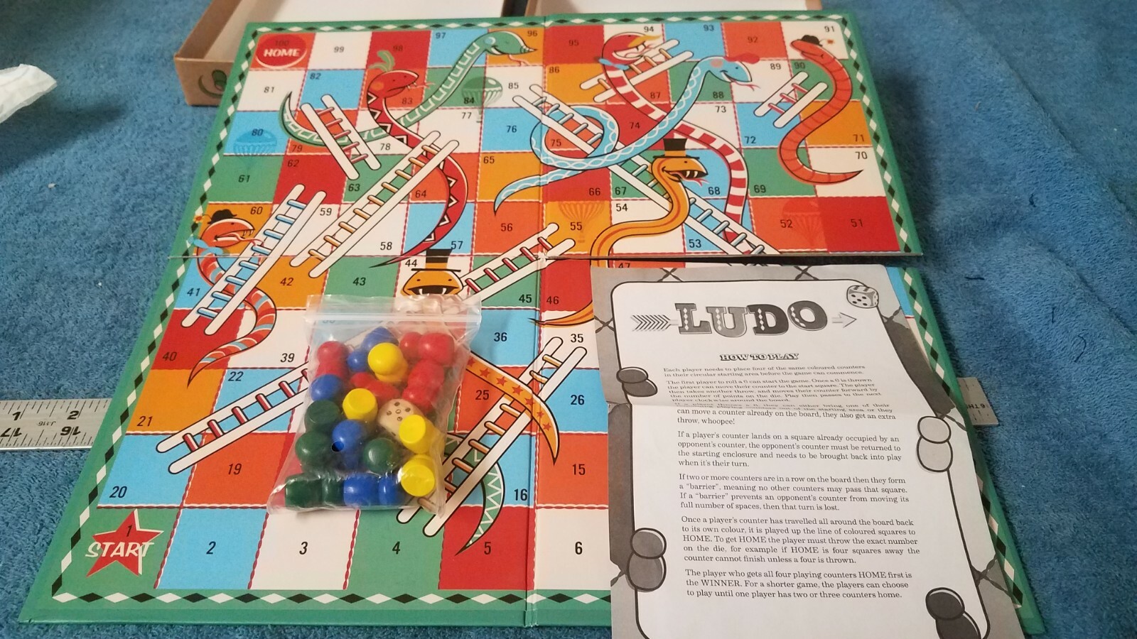 Ludo Board Game Double Sided Snakes And Ladders