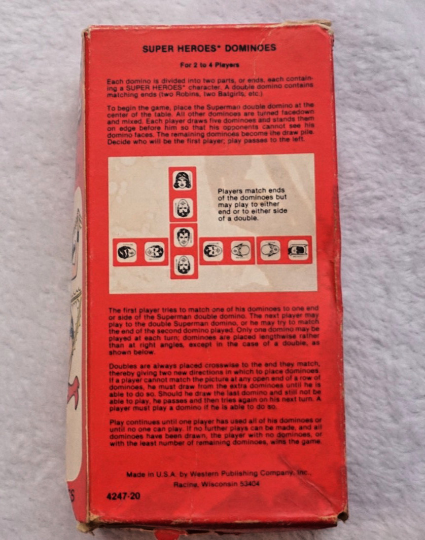 Vintage DC Comics Super Hero Dominoes 1979 Whitman 26 Pieces Included