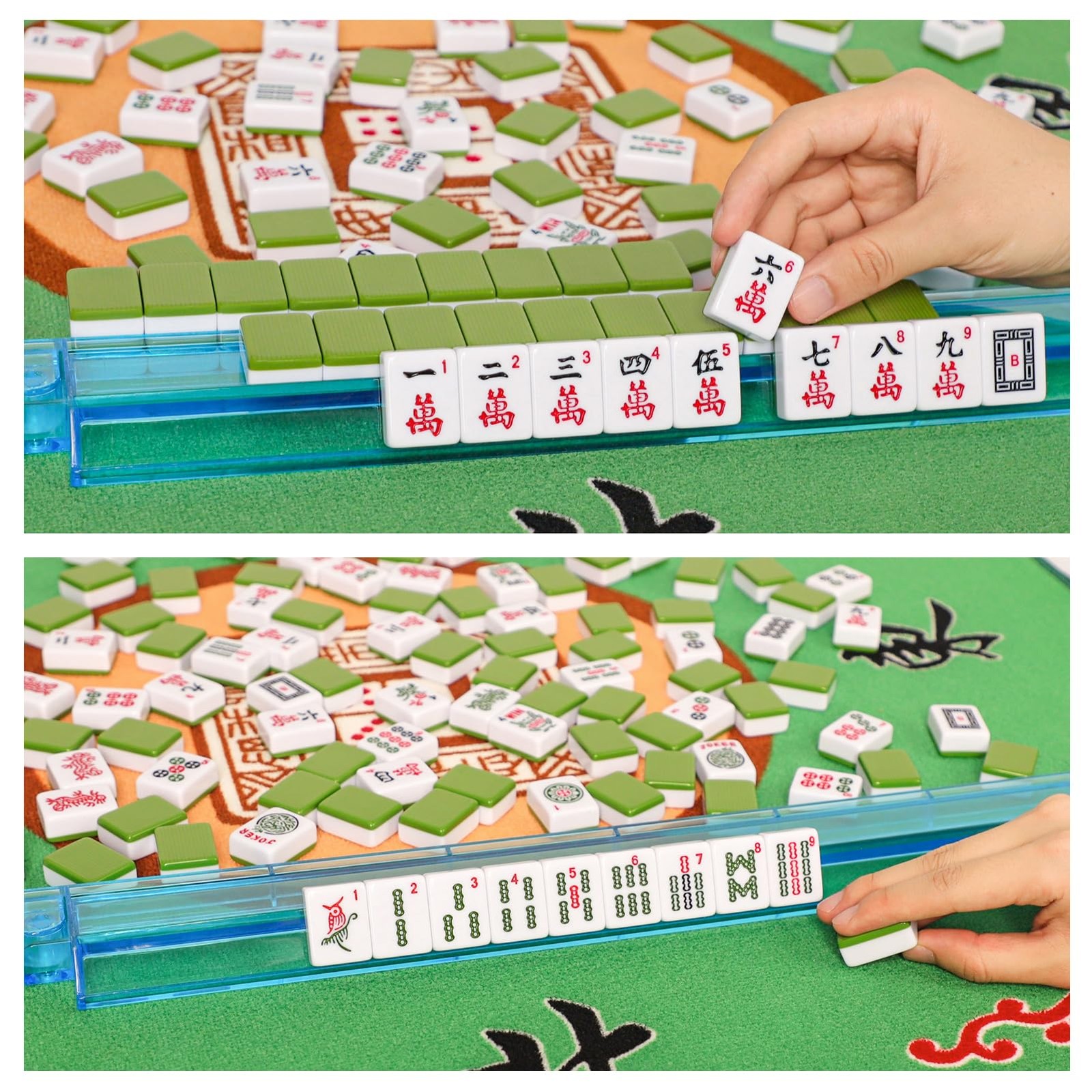 GUSTARIA Set of American Mahjong Tiles, 166 American Mahjong Tiles with Green…