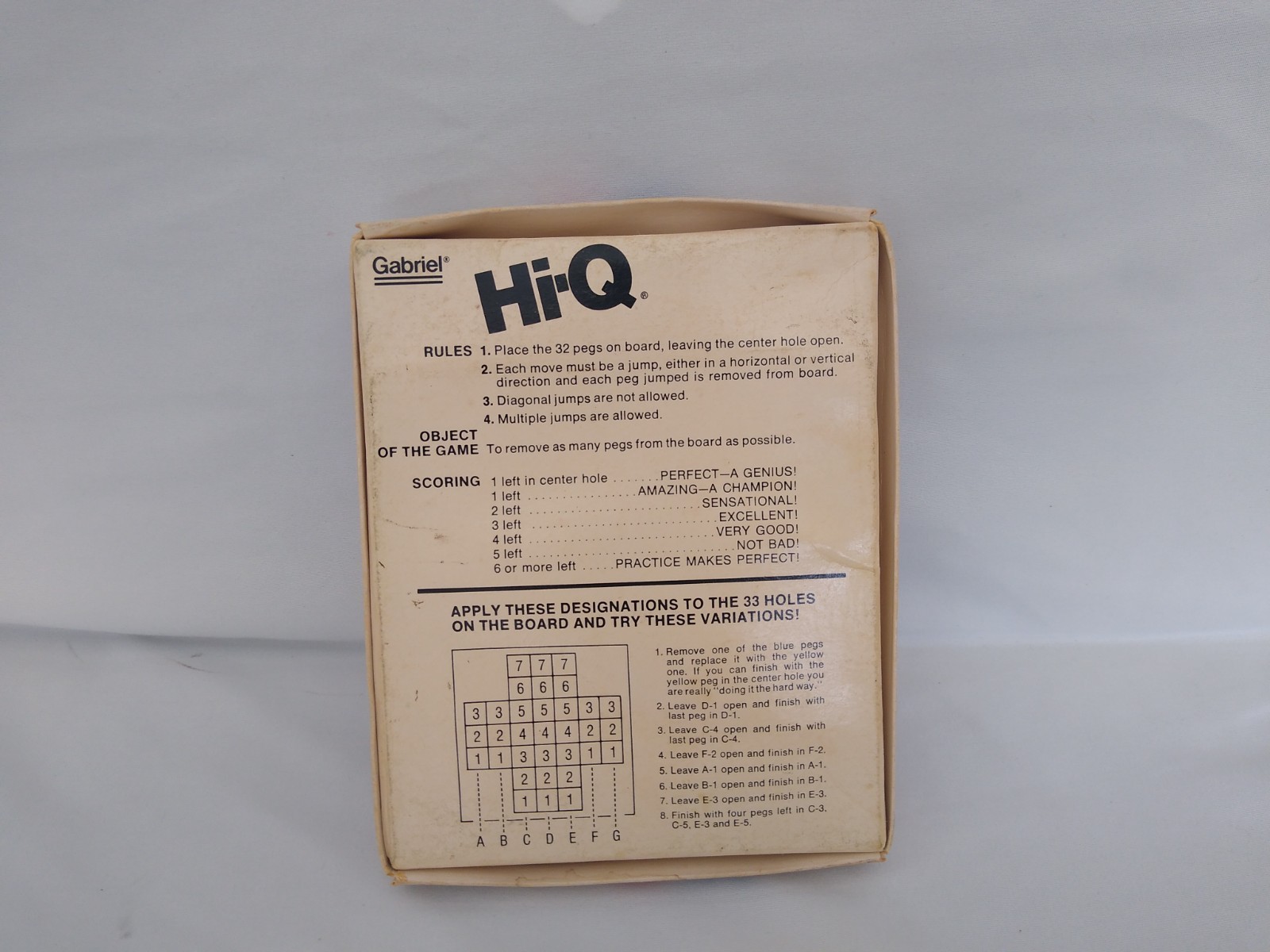 Vintage Gabriel HI Q 7120 Solitaire Peg Game 1978 Complete Favorite Travel Games