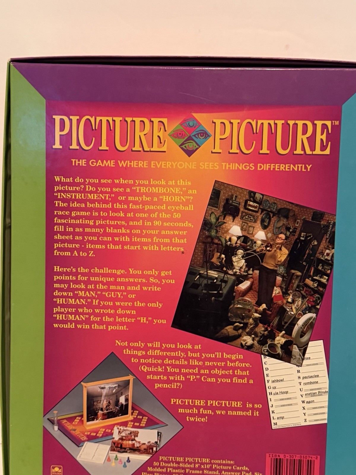 Vintage 1992 Picture Picture Board Game Golden Complete Open Box New Unused