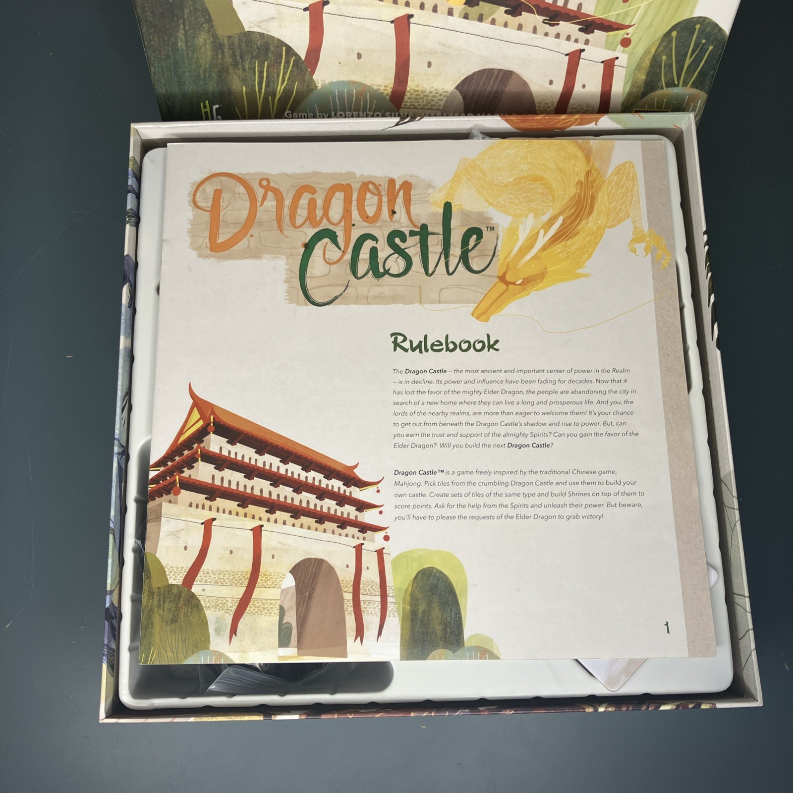 Dragon Castle Board Game CMON Used Complete Excellent Condition