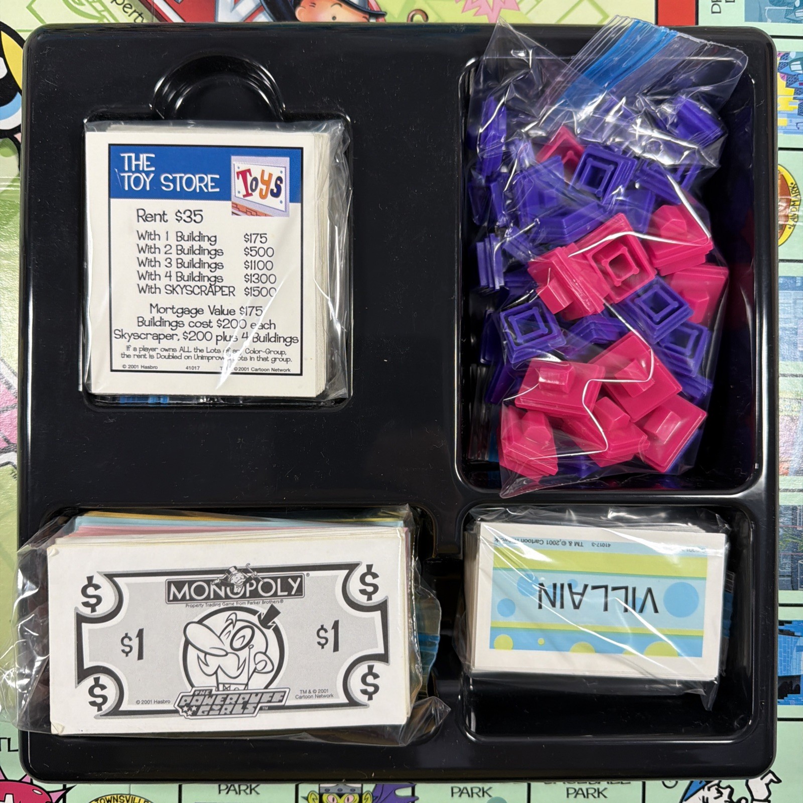 Powderpuff Girls Monopoly Game (2001) Parker Brothers Hasbro (100% Complete)
