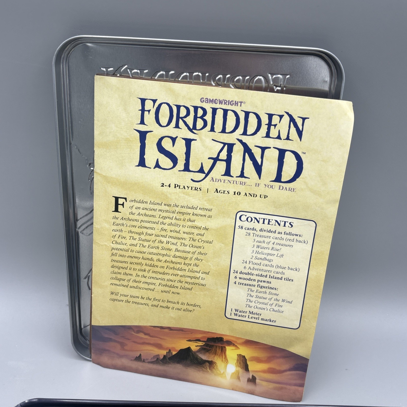 Forbidden Island Gamewright 2010 Cooperative Board Game Tin Mensa Award