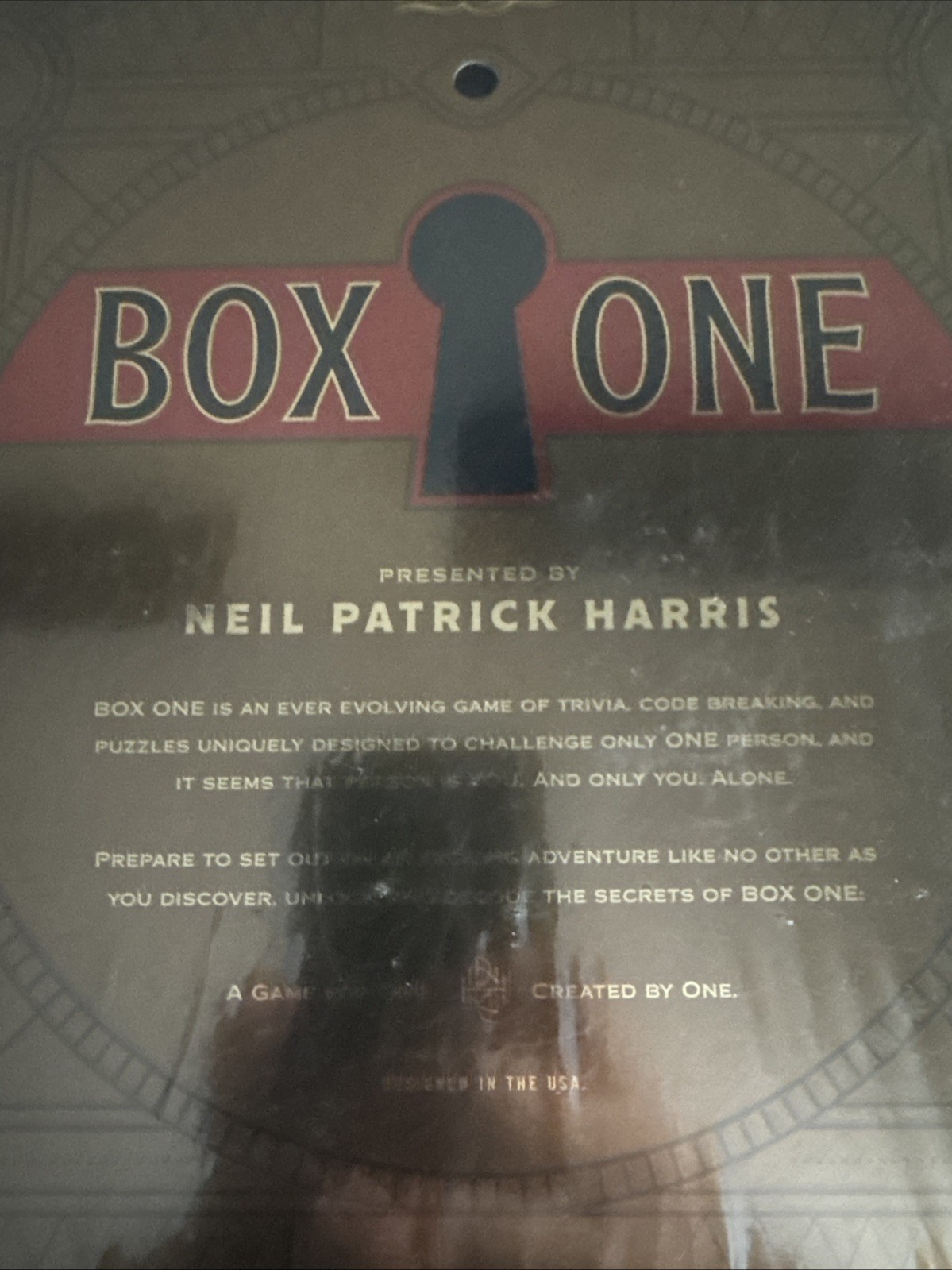 Box ONE by Neil Patrick Harris Board Game – Factory Sealed New – Theory11 Puzzle